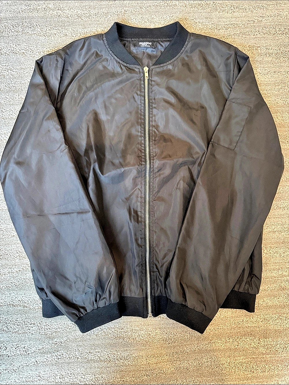 Zeagoo Women's Lightweight Zip Up Bomber Jacket Black